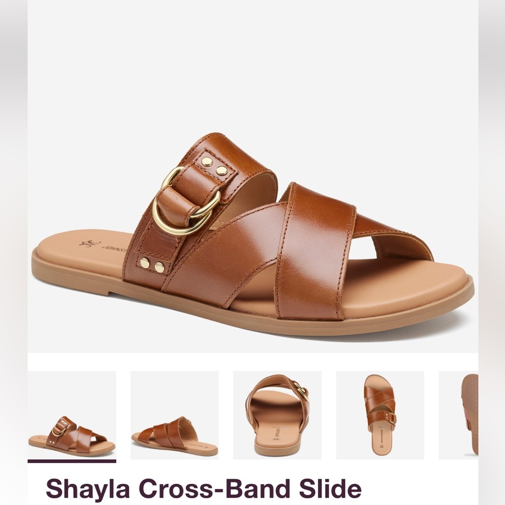Johnston & Murphy Women's Brown Leather Sandals